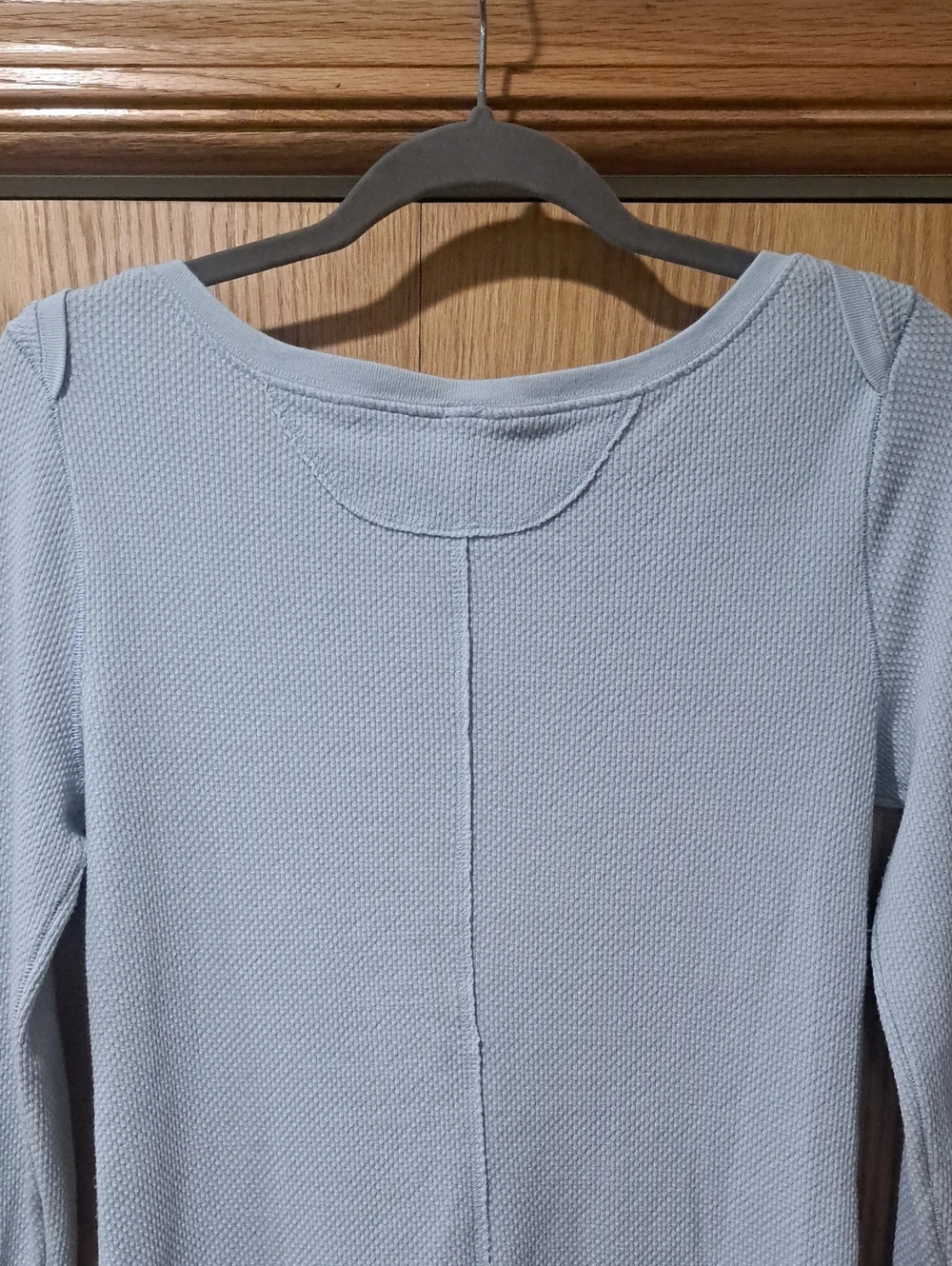 Free People Rosey Seaspray Waffle Embellished Cuff Thermal Top
